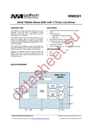 WM8501GED/V datasheet  